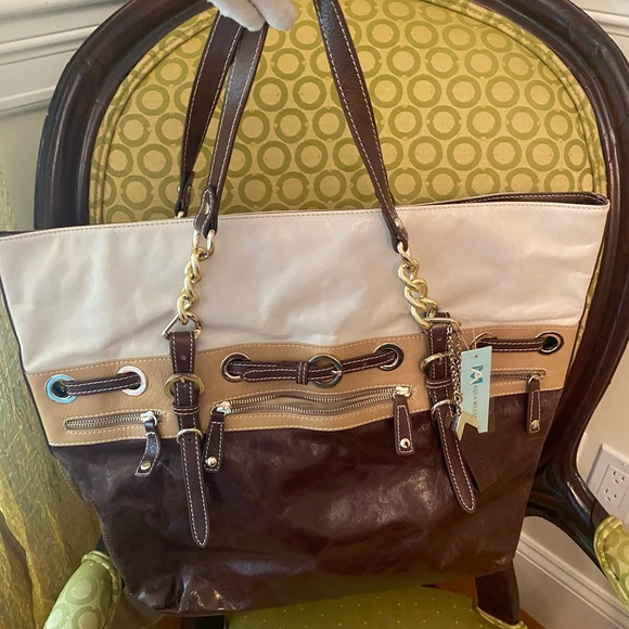 Aqua Madonna leather large tote bag